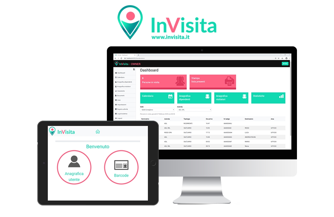 App InVisita Active Reception e Contact Tracing